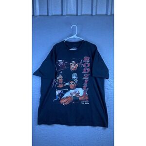 Rodman Apparel T-Shirt Mens 2XL Black Excellent Rodzilla The Worm Graphic Tee
